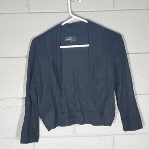 Ronni Nicole Pleated Front Bolero Shrug Sweater - Black - Medium